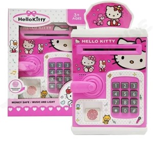 گاوصندوق اثر انگشتی رمز دار باتری خور طرح هلو کیتی مدل 3002